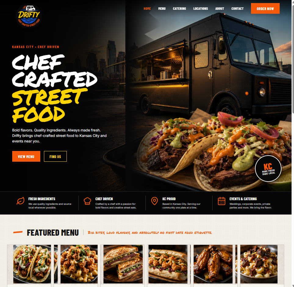 Drifty KC deployed desktop website